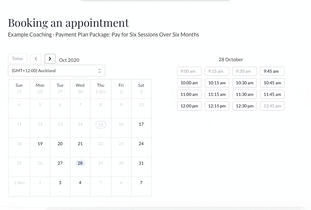 Paperbell client booking calendar