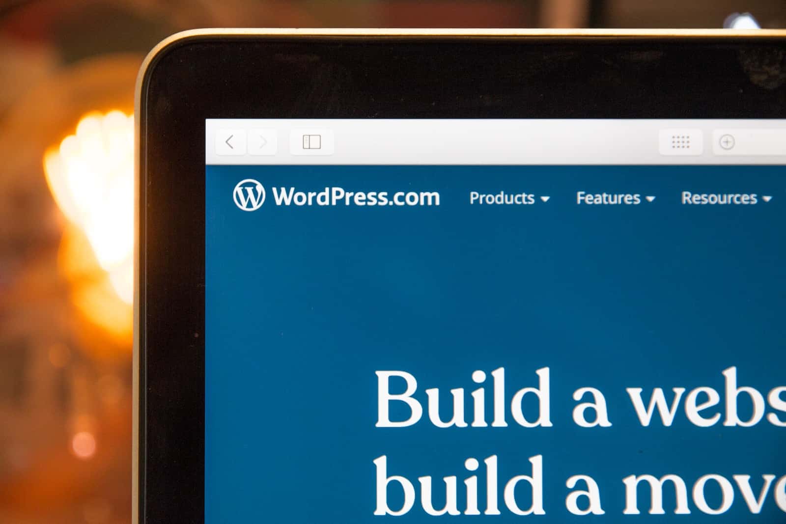 WordPress on laptop computer screen