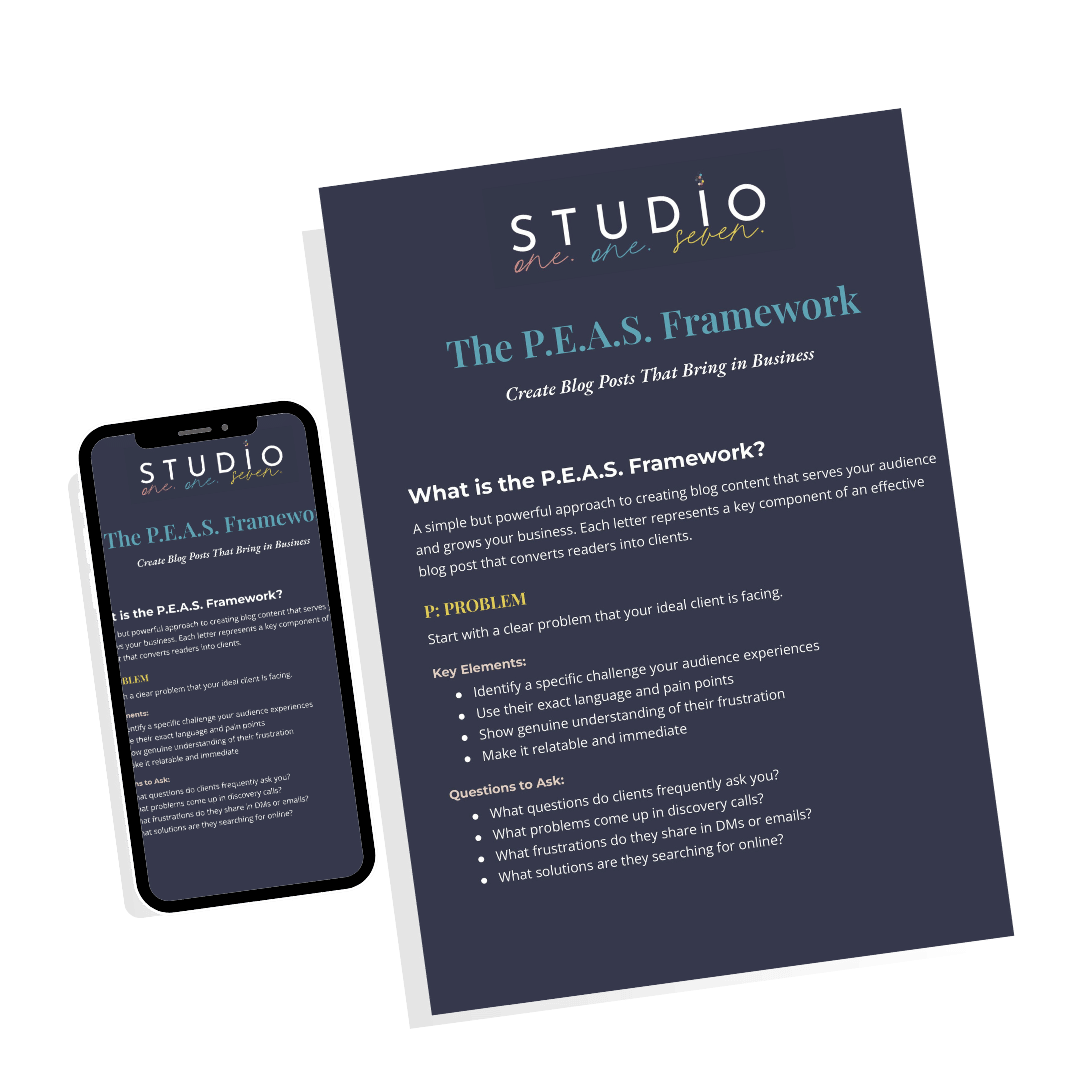 PEAS framework mockup