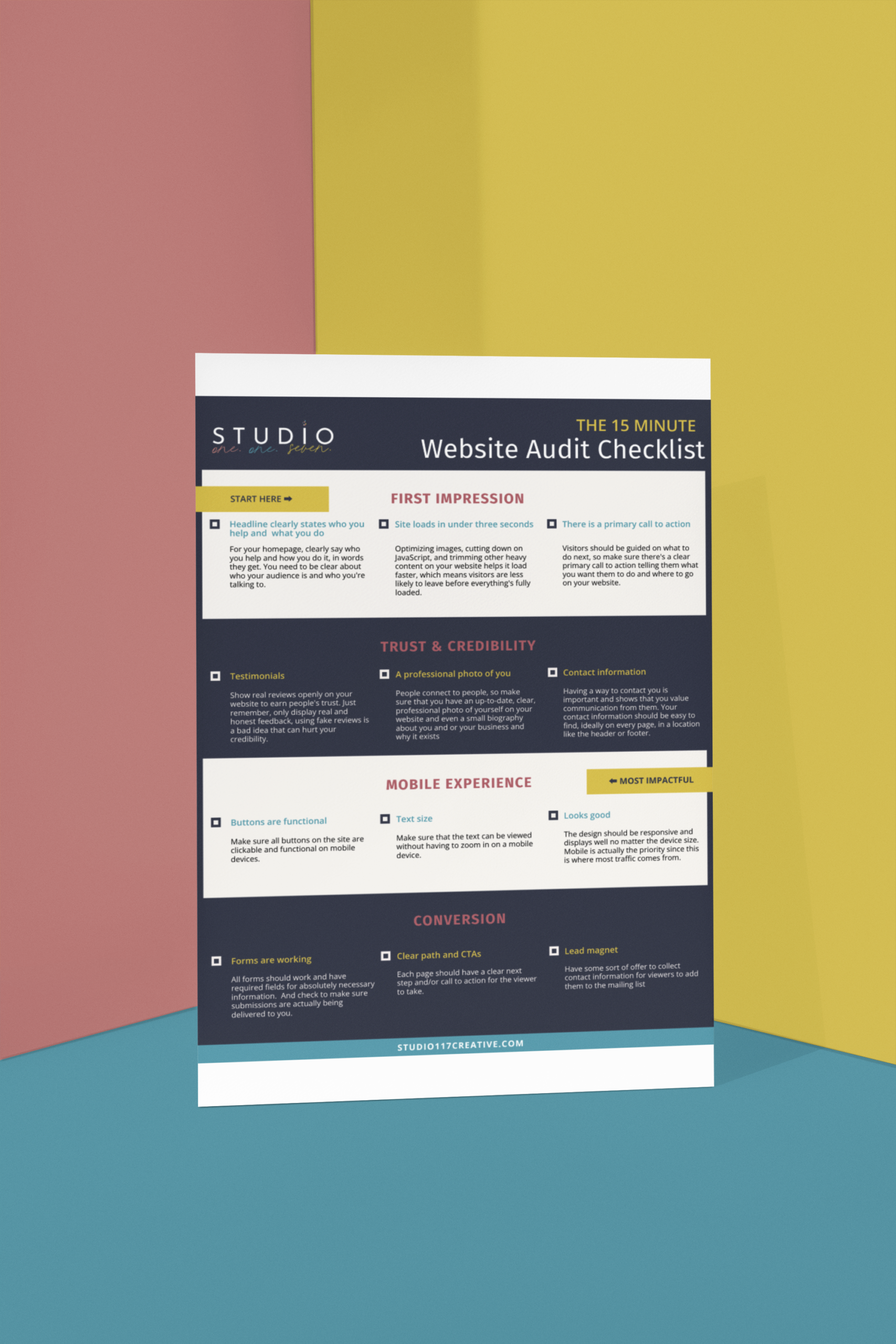 website audit checklist mockup